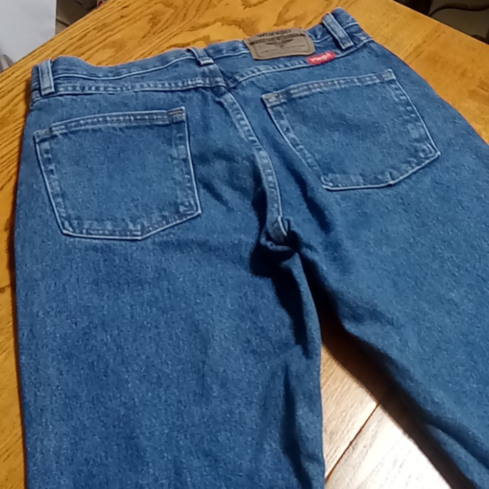 WRANGLER MENS Jeans 30 x 30 Regular Fit BLUE Denim Used Pants Straight Legs ? - Picture 9 of 9